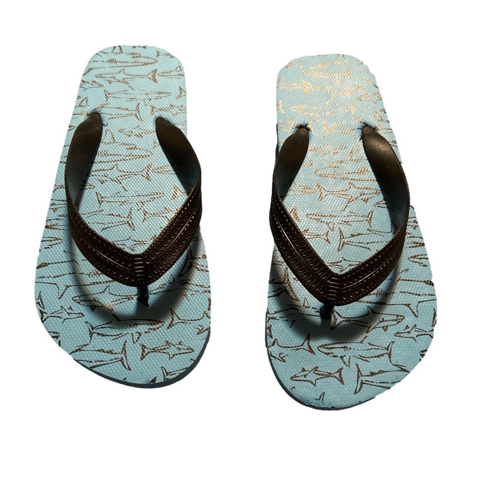 Kids Blue Shark Flip Flop Sandals